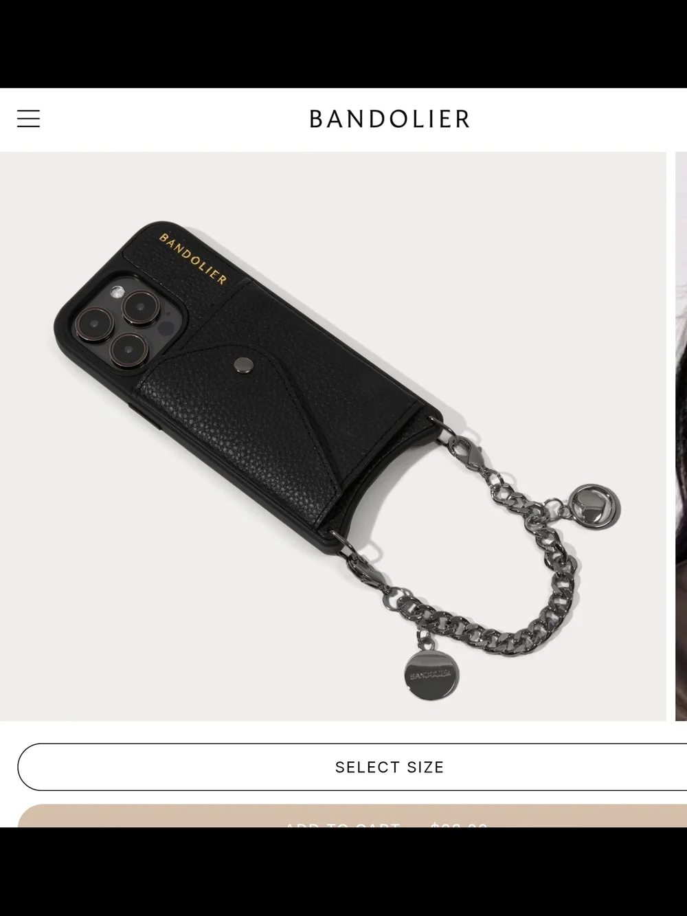 Bandolier Maya
Wristlet Phone Case in Black. - Picture 7 of 10
